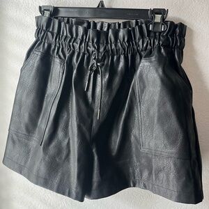 Black faux shorts